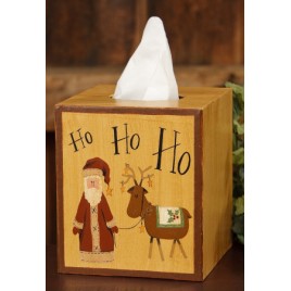 Primitive Tissue Box Paper Mache' 7TB300-HOHOHO 