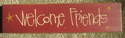 82216W - Welcome Friends wood block 