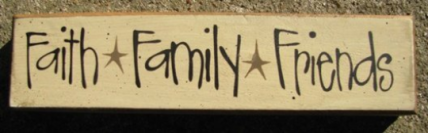 Primitive Wood Block 82249FFF Faith Family Friends Primitive Wood Block 82249FFF Faith Family Friends