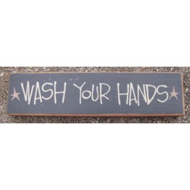 Primitive Wood Block 82255W - Wash your Hands 