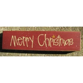 Primitive Wood Block 82262M - Merry Christmas Primitive Wood Block 82262M - Merry Christmas