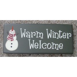 Primitive Wood Block 8317WWW-Warm Winter Welcome Primitive Wood Block 8317WWW-Warm Winter Welcome