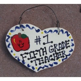 Teacher Gifts Number One 835 Fifth Grade Teacher Wood Heart 