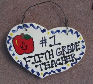 Teacher Gifts Number One 835 Fifth Grade Teacher Wood Heart 