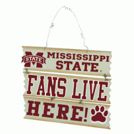 84105-Mississippi State Fan Live Here Wood  Sign 