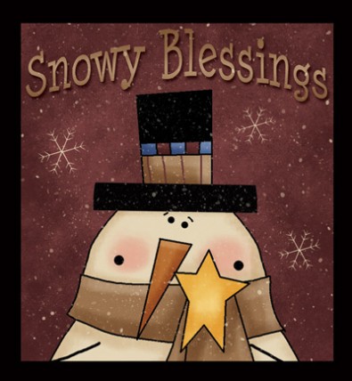 Primitive Wood Sign 845SB - Snowy Blessings Primitive Wood Sign 845SB - Snowy Blessings