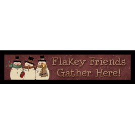 Primitive Wood Block 848FF - Flakey Friends Gather Here! 