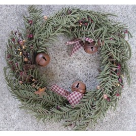 85310PCW-Primitive Christmas Wreath with berries and bells 85310PCW-Primitive Christmas Wreath with berries and bells
