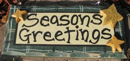 Primiitve Wood Sign 8651G Season Greetings Green Primiitve Wood Sign 8651G Season Greetings Green