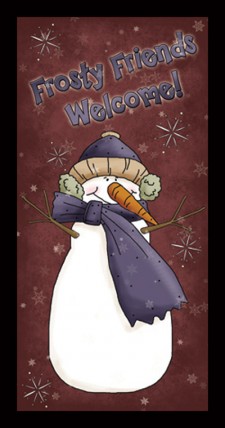 Primitive Wood Sign 870FF - Frosty Friends Welcome! Primitive Wood Sign 870FF - Frosty Friends Welcome!