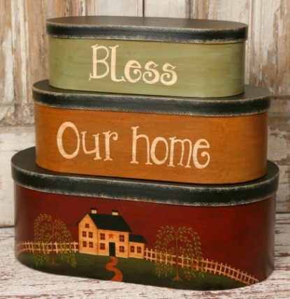 8B2932-Bless This House  set of 3 Nesting Box