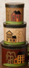 Primitive Nesting Boxes 8B2941-Salt Box Houses Nesting Boxes Set of 3 Paper Mache' Primitive Nesting Boxes 8B2941-Salt Box Houses Nesting Boxes Set of 3 Paper Mache'