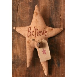 8D0004 PC Primitive Fabric Star Believe with bell and tag 8D0004 PC Primitive Fabric Star Believe with bell and tag