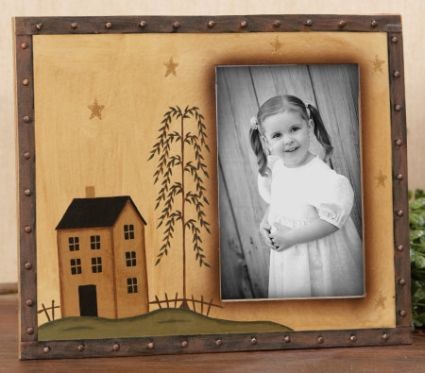 8D3107- Primitive Saltbox House Picture Frame 8D3107- Primitive Saltbox House Picture Frame