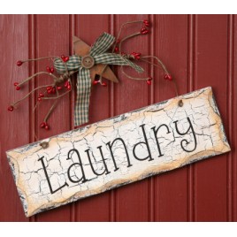 Primiitve Crackled Laundry Sign 8W1085- Laundry