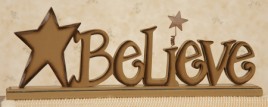 8W1202   Believe Free Standing Word Block