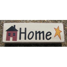 8W1565H- Home Saltbox House wood Block 