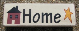 8W1565H- Home Saltbox House wood Block 