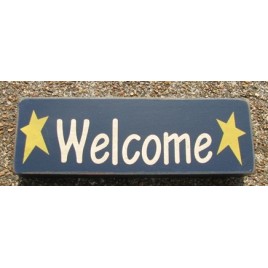 Primitive Wood Block 8W1565W - Welcome Primitive Wood Block 8W1565W - Welcome
