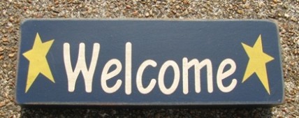 Primitive Wood Block 8W1565W - Welcome Primitive Wood Block 8W1565W - Welcome