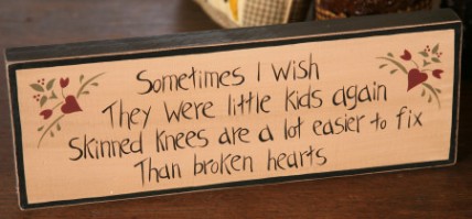 8W0024 - Sometimes I wish they were little kids again wood block 