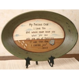 8W1123 - Footprints Oval Plate 