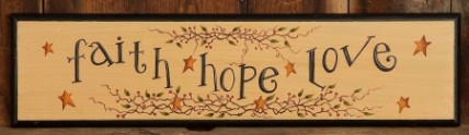 8W1206-Faith Hope Love Wood Sign 8W1206-Faith Hope Love Wood Sign