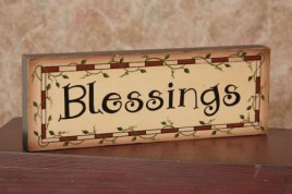 8W1225 - Blessings wood block 