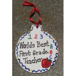 Teacher Gifts 9001 Worlds Best First Grade Teacher Ornament