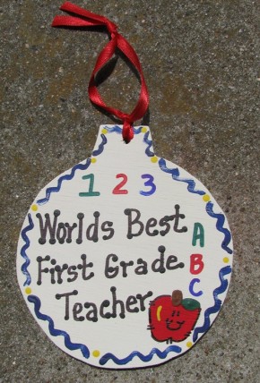 Teacher Gifts 9001 Worlds Best First Grade Teacher Ornament