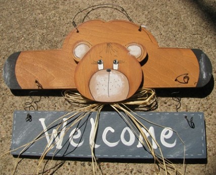 9001B - Welcome Bear Blue Banner