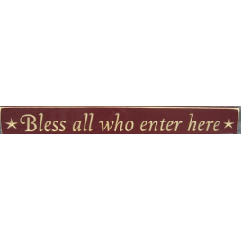 Primitive Engraved Wood Block Bless All Who Enter Here Primitive Engraved Wood Block Bless All Who Enter Here