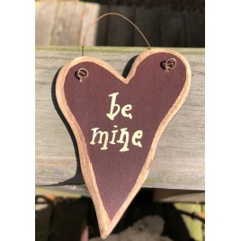 9003BM - Be Mine wood Heart burgundy