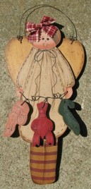  Cajun Cooking Angel  903C Country Wood Hangs by Wire 