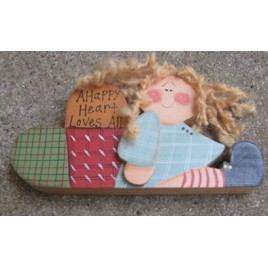 967H - A Happy Heart Loves All wood doll 