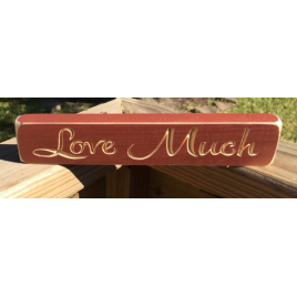 Primitive Wood Block 9LM Love Much Primitive Wood Block 9LM Love Much