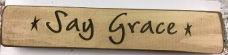 Primitive Country 9SG Say Grace Wood Block Primitive Country 9SG Say Grace Wood Block