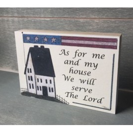 Wood Block B104 As for me and my house we will serve the Lord 