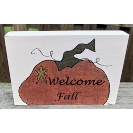 Wood Block B412 Welcome Fall 