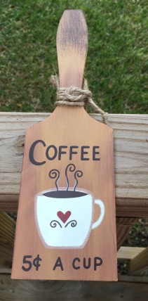 BP205 Butter Paddle Coffee 5 cents a Cup Wood Paddle