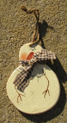 C345B - Snowman Wood Blue Scarf C345B - Snowman Wood Blue Scarf