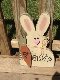 Carrots Five Cents Bunny Hanging Sign