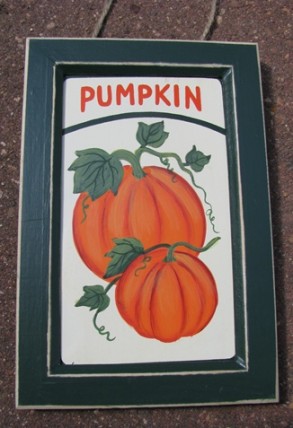F309 - Wood Pumpkin Sign 