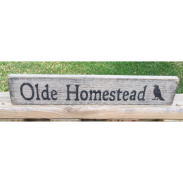 Primitive Vintage  Wood Sign Olde Homestead  