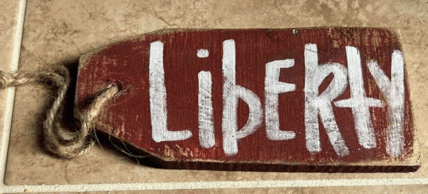 G22228L - Liberty Rustic wood patriotic tag G22228L - Liberty Rustic wood patriotic tag