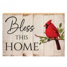 Bless This Home Cardinal Block