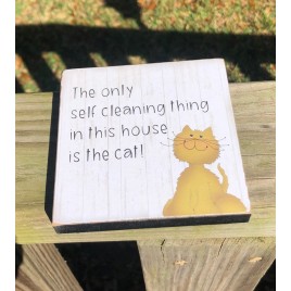 G34808 Cat Attitude wood block 