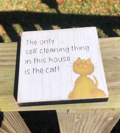 G34808 Cat Attitude wood block G34808 Cat Attitude wood block
