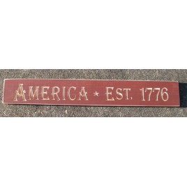 Engraved Wood Sign G9062- America Est 1776 