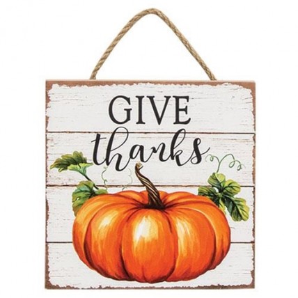 Give Thanks Pumpkin Wood Sign Give Thanks Pumpkin Wood Sign